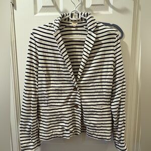 J Crew Navy and White Striped cotton Blazer S